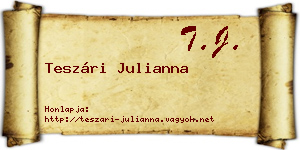 Teszári Julianna névjegykártya