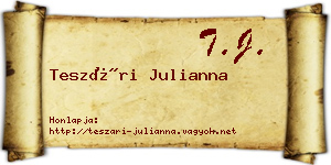 Teszári Julianna névjegykártya